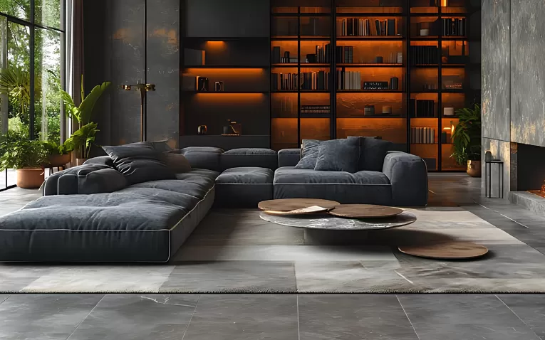 dark floor tiles