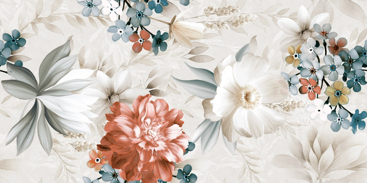 402 Ivory Flower & Pasthan Grey