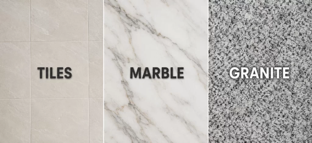 tiles vs marble vs granite