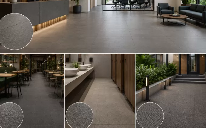 Matte and Textured Tiles for Safety