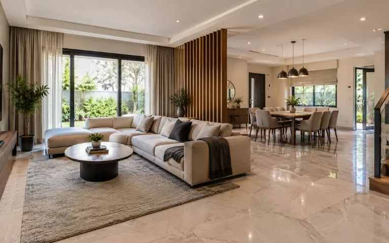 Ground Floor House with oprning living and dining room