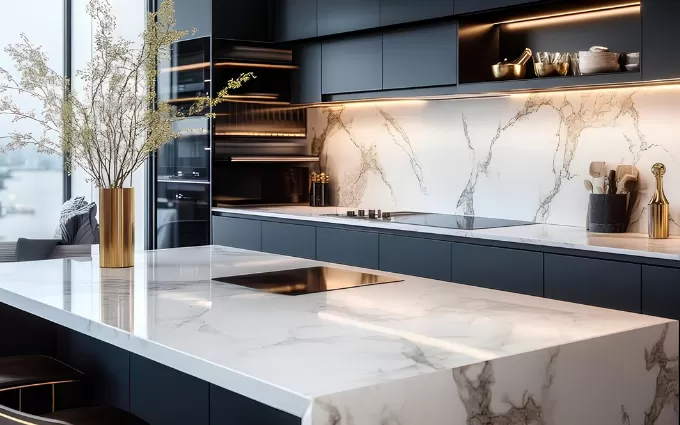 Marble-kitchen-counter