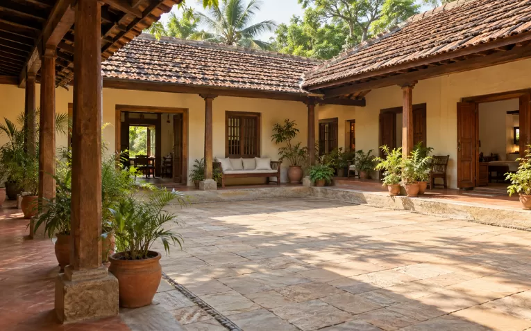 Traditional village house design in india