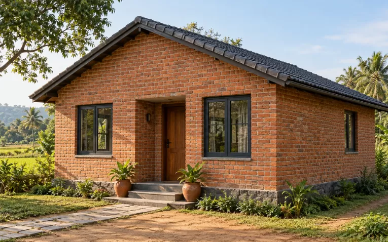 brick style village house design